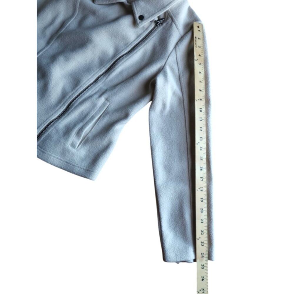 Matty M Soft Moto Jacket Cream Beige Zip Front Size L Minimalist Clean Girl EUC - Picture 12 of 13